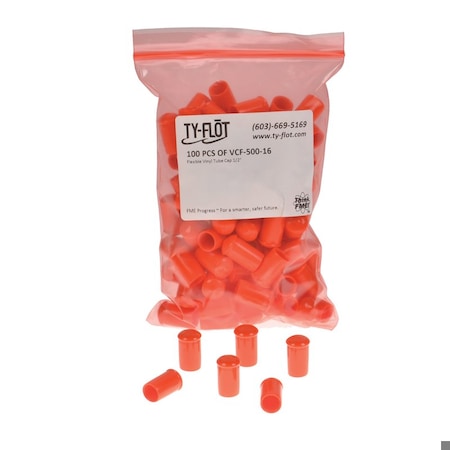 PURE SAFETY GROUP ORANGE TUBE CAP 1/4Ft 100/PKG.